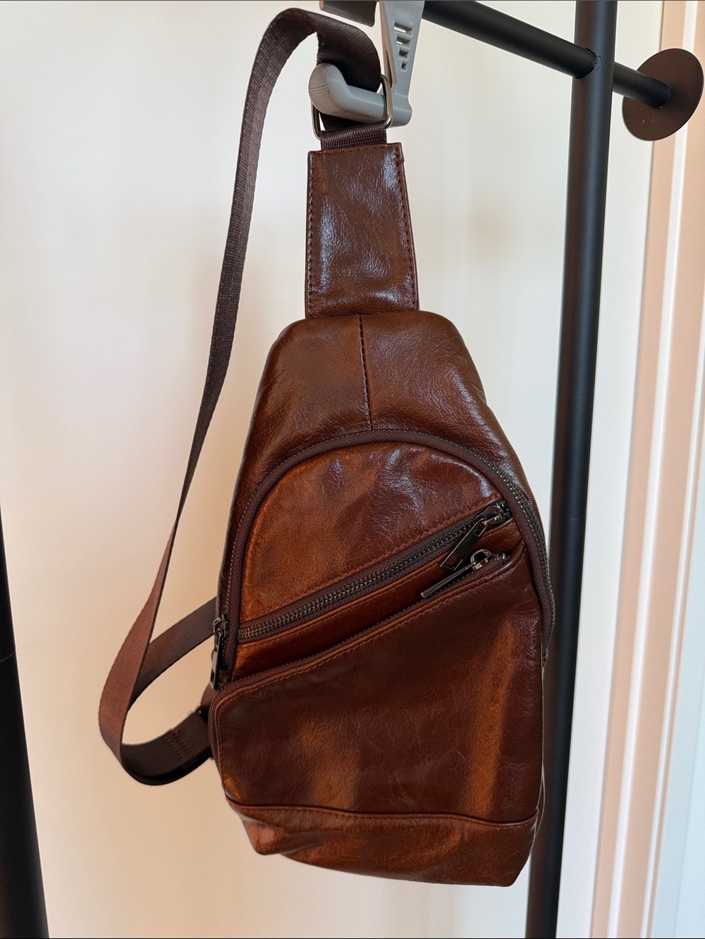 Brown Leather Sling Bag for Men - Stylish Everyday Carry